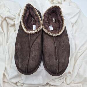 UGG Tasman II slippers espresso brown suede Shearling Men's size 13